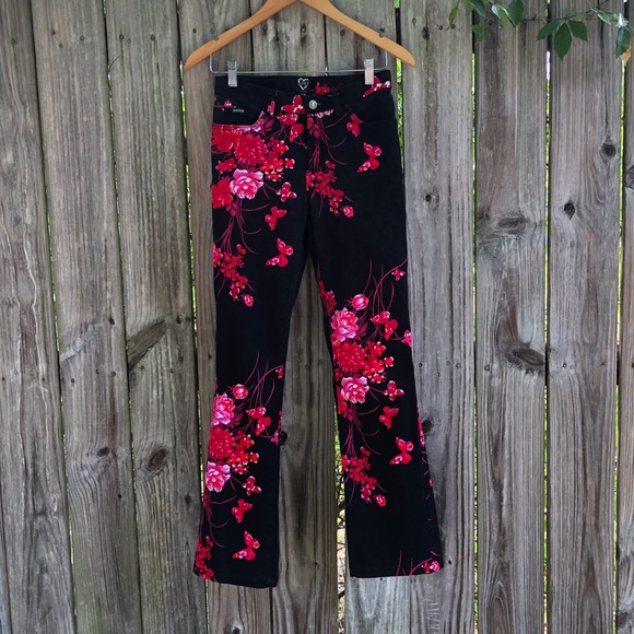 😍Vintage XOXO Floral Black Jeans😍 - Picture 2 of 8